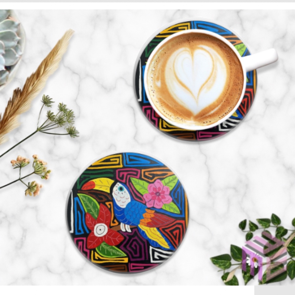 Set of 2 - Ceramic Coaster - Picture 2 of 2